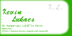 kevin lukacs business card